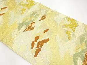 アンティーク　地紙に松楓模様織り出し袋帯(材料)(サービス品)
